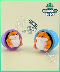Fat Hamster Fidget Clicker Keychain 3d model