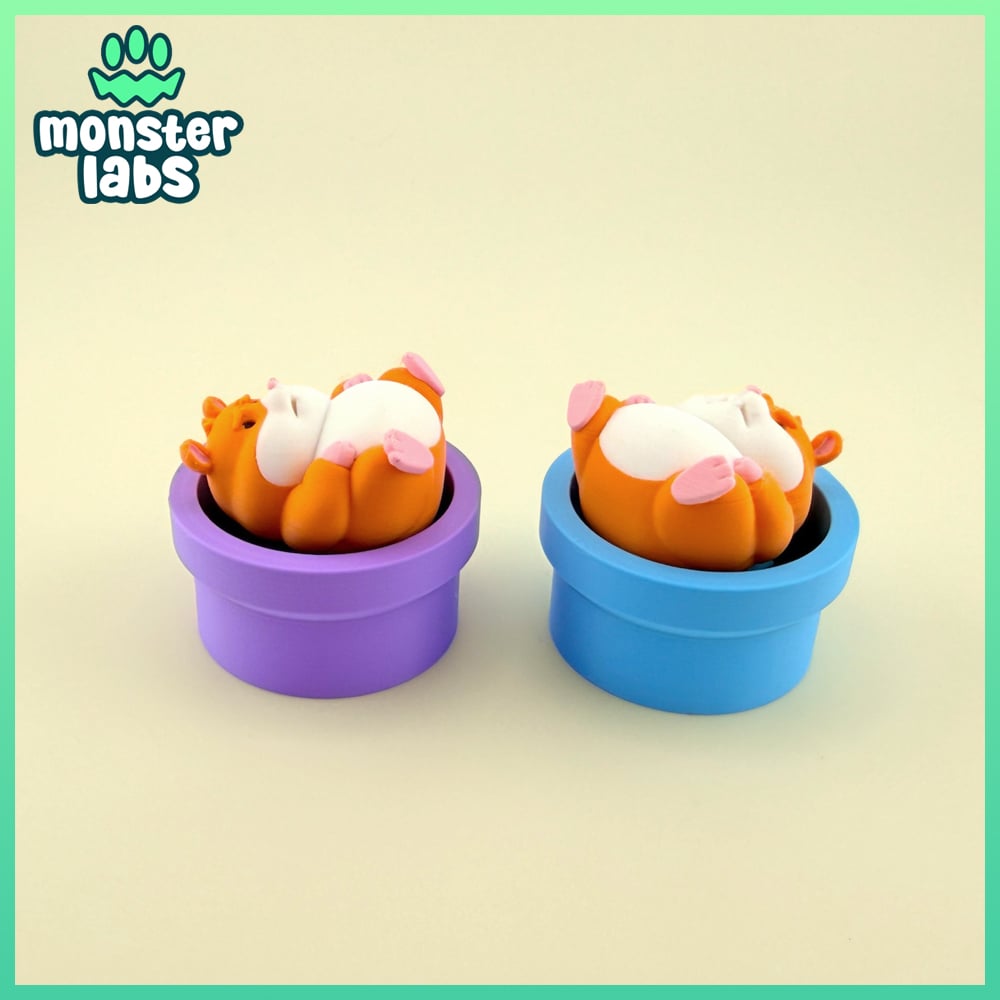 Fat Hamster Fidget Clicker Keychain 3d model