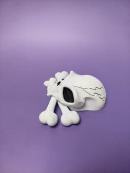 Alien Skull and Crossbones Fridge Magnet 3d model