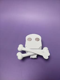 Alien Skull and Crossbones Fridge Magnet 3d model