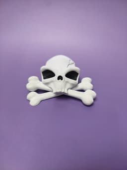 Alien Skull and Crossbones Fridge Magnet 3d model