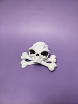 Alien Skull and Crossbones Fridge Magnet 3d model