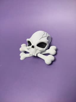 Alien Skull and Crossbones Fridge Magnet 3d model