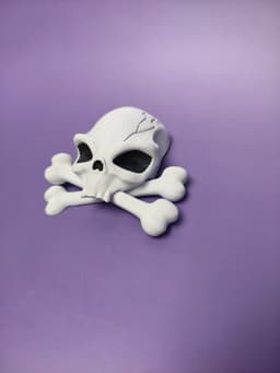 Alien Skull and Crossbones Fridge Magnet 3d model