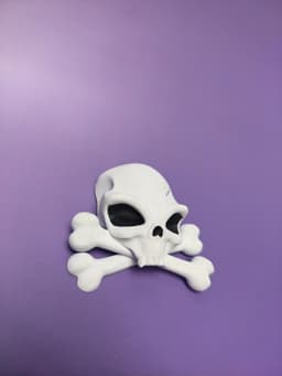 Alien Skull and Crossbones Fridge Magnet 3d model