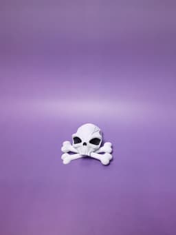 Alien Skull and Crossbones Fridge Magnet 3d model