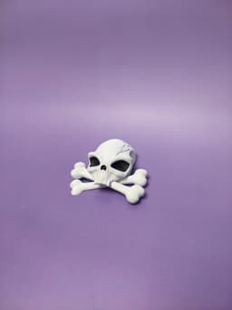 Alien Skull and Crossbones Fridge Magnet 3d model