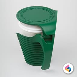 Papercup_holder_tall_size_Print_in_place 3d model