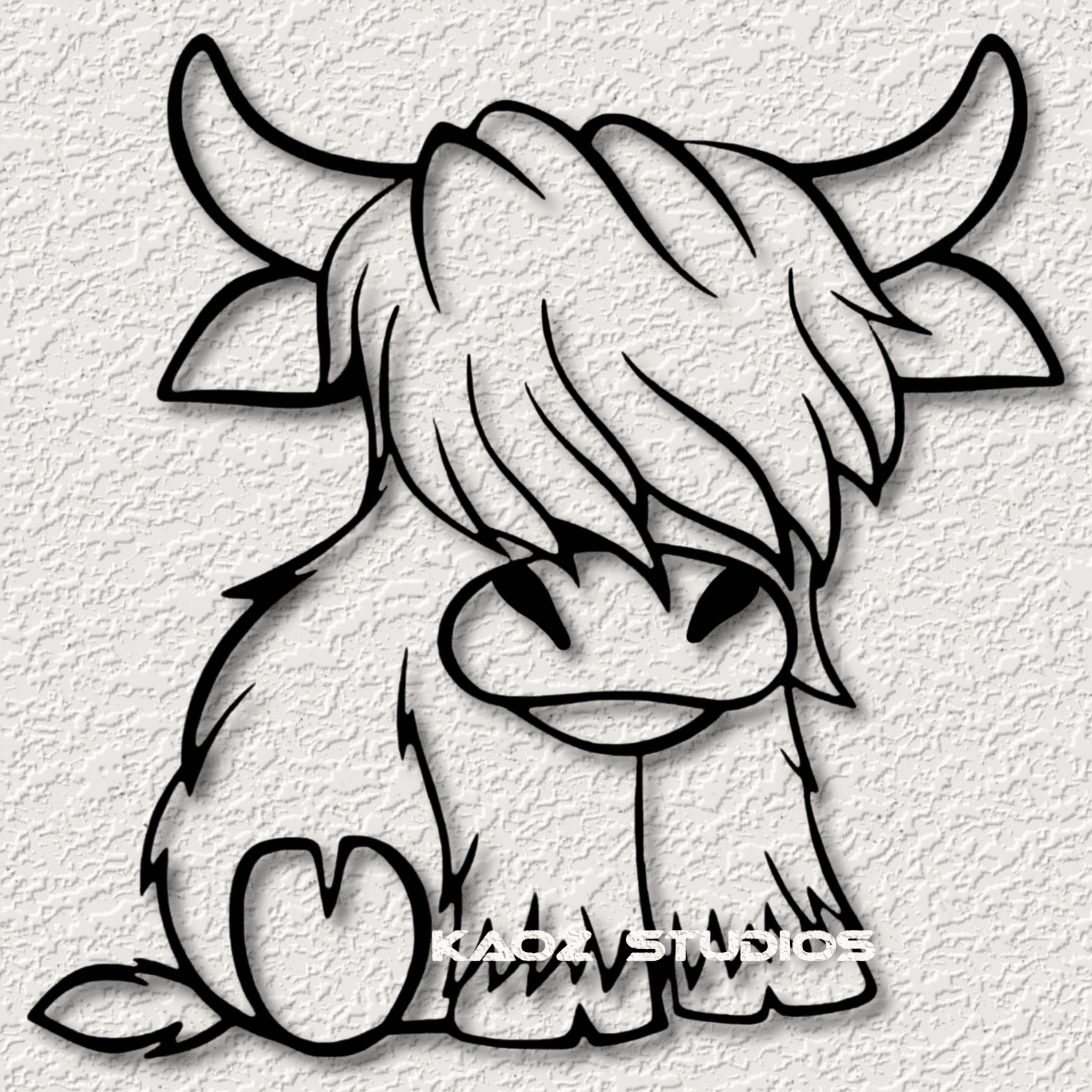 baby highland calf wall art highland cow wall decor 3d model