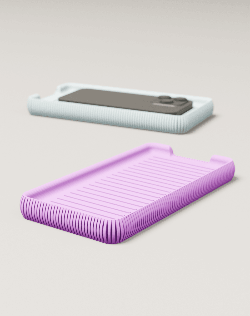 Textured Bedside Phone Holder Version 1 3d model