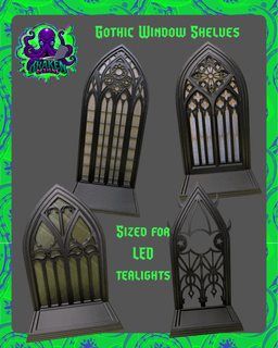 Gothic Window Shelves 3d model