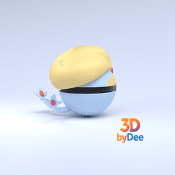 Uxie Poke Ball 3d model