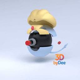 Uxie Poke Ball 3d model