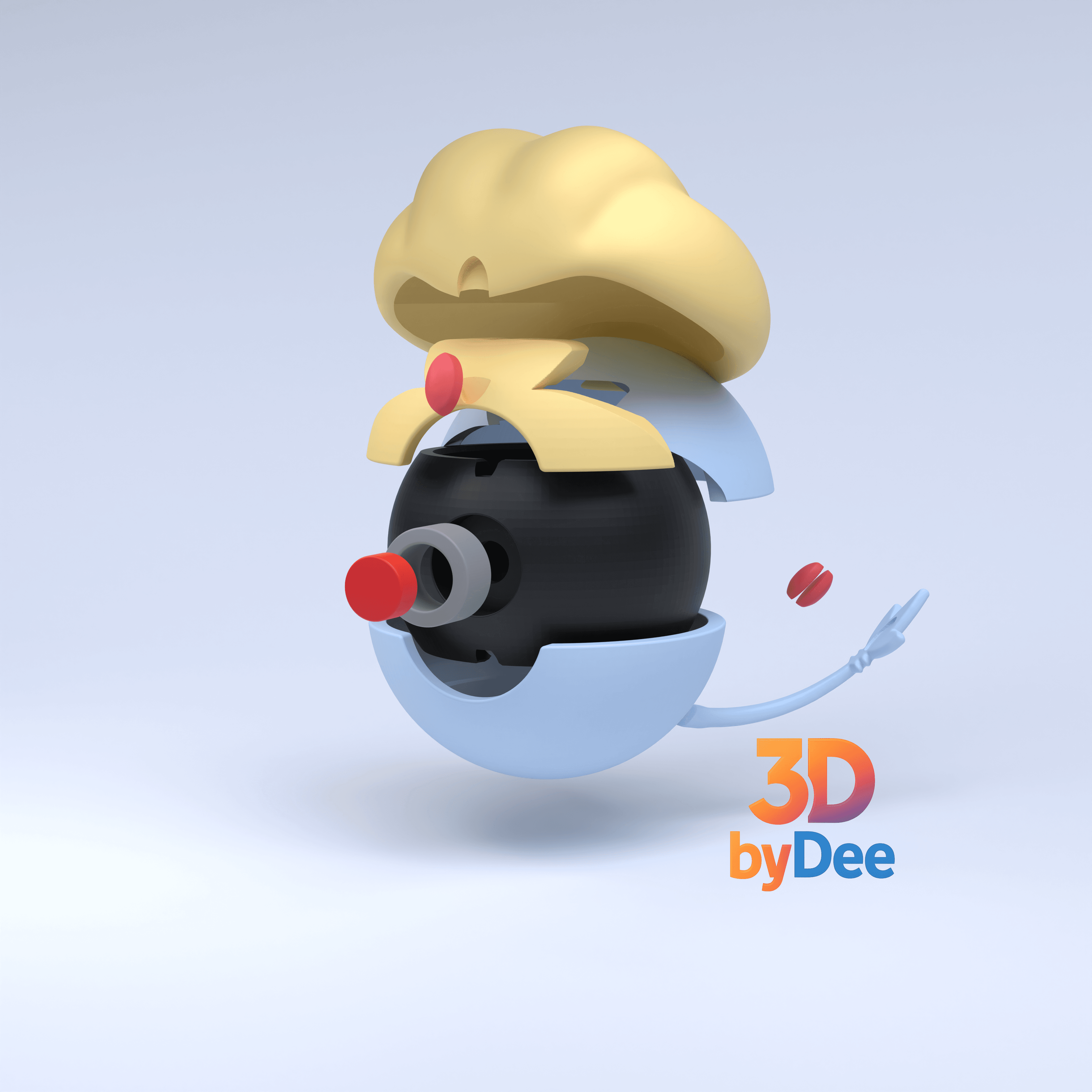 Uxie Poke Ball 3d model