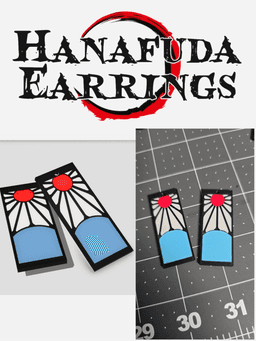 Demon Slayer Hanafuda Earrings 3d model