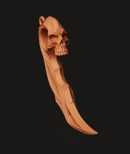 Gothic Skull Karambit Keychain | EDC Tactical Accessory 3d model