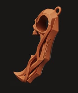 Gothic Skull Karambit Keychain | EDC Tactical Accessory 3d model
