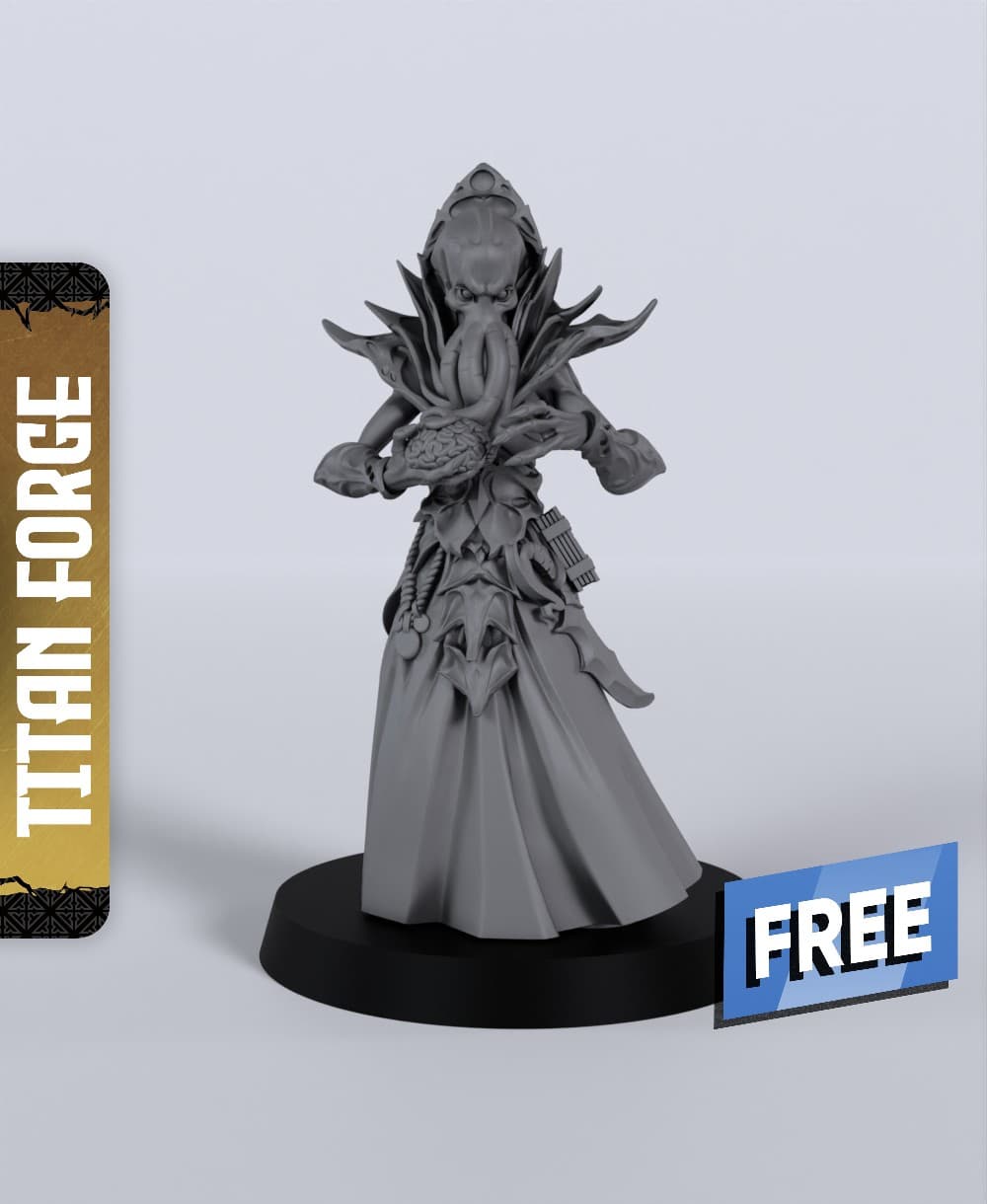 F Mindflayer B - With Free Dragon - 5e DnD Inspired for RPG and Wargamers 3d model