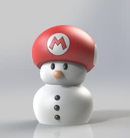 Snow mushroom mario - multipart 3d model