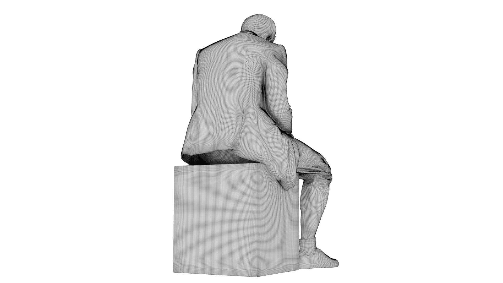 Marble sculpture Sitting Man 3d model