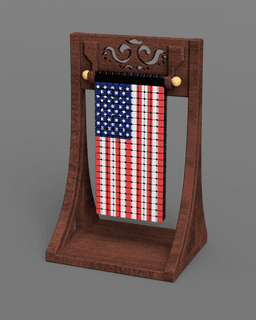 Hanging American Flag 3d model