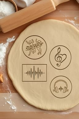 Musical Set Cookie Cutter, Biscuit Cutter 3d model