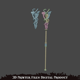 Fantasy Serpent Cosplay Stave 3d model