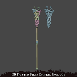 Fantasy Serpent Cosplay Stave 3d model