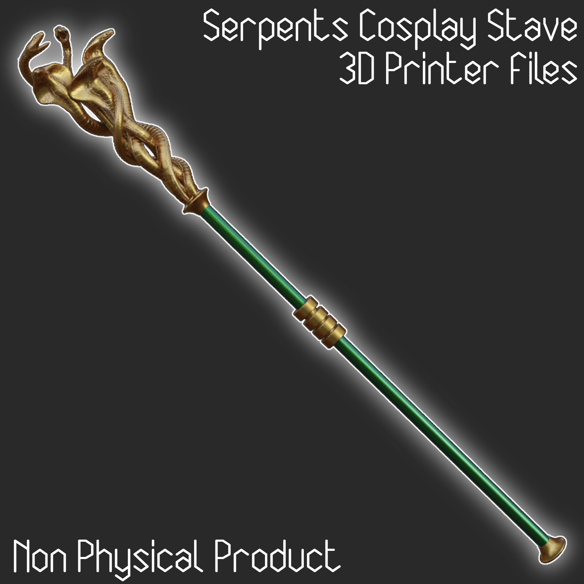 Fantasy Serpent Cosplay Stave 3d model