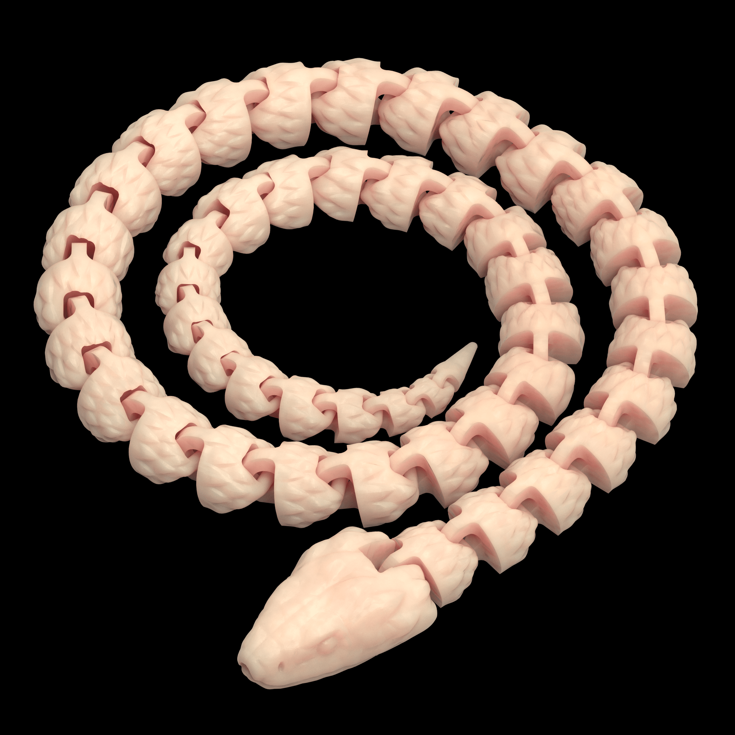 Flexible Snake with Texture for 3D Print 3d model