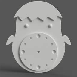 chick wall clock stl 3d model