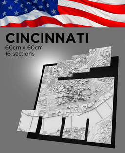 CINCINNATI, Skyline, 3D map 3d model