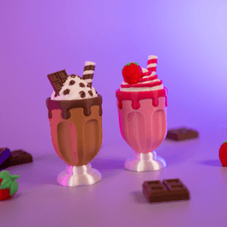 Milkshake Chocolate & Strawberry Clicker 3d model