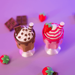 Milkshake Chocolate & Strawberry Clicker 3d model