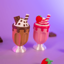 Milkshake Chocolate & Strawberry Clicker 3d model