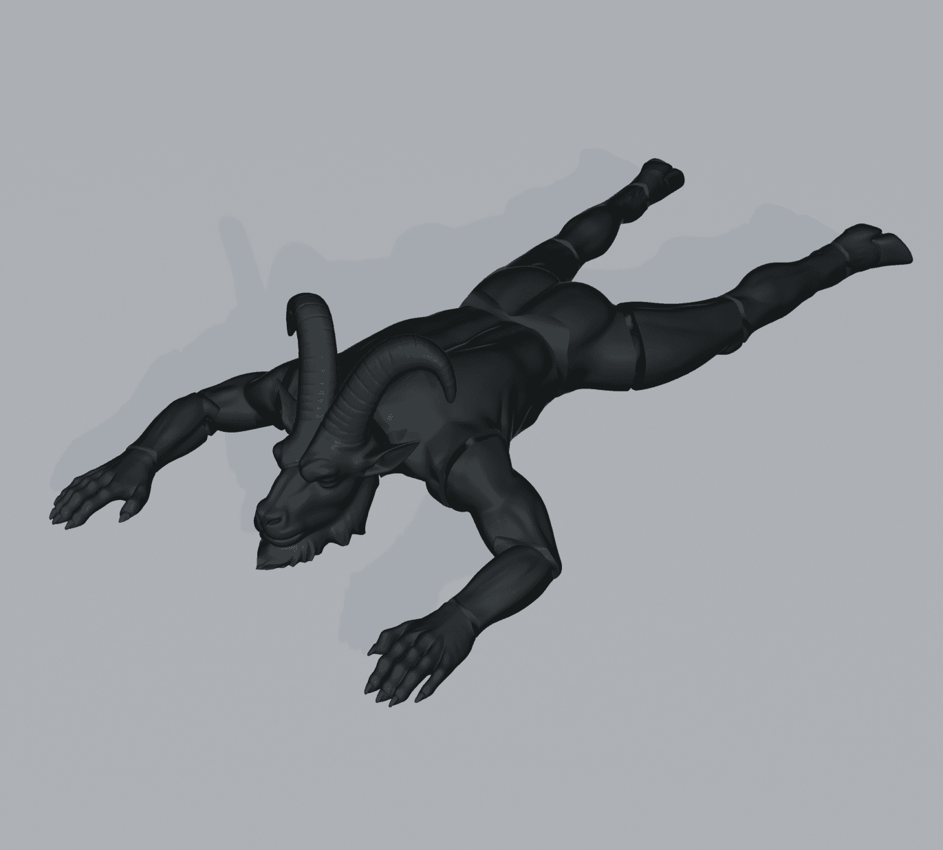 Articulated Baphomet Figure – Goat Demon Fantasy 3d model