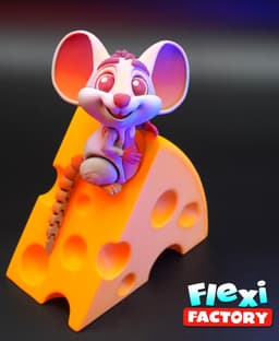 Flexi Factory Mouse & Cheese with 3MF Included! 3d model