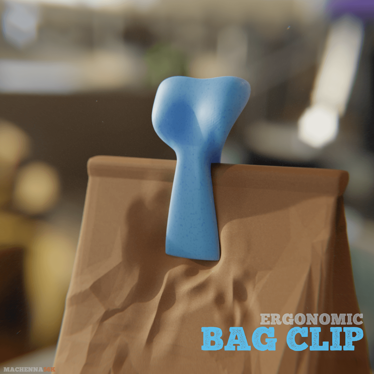 Ergonomic Bag Clip 3d model