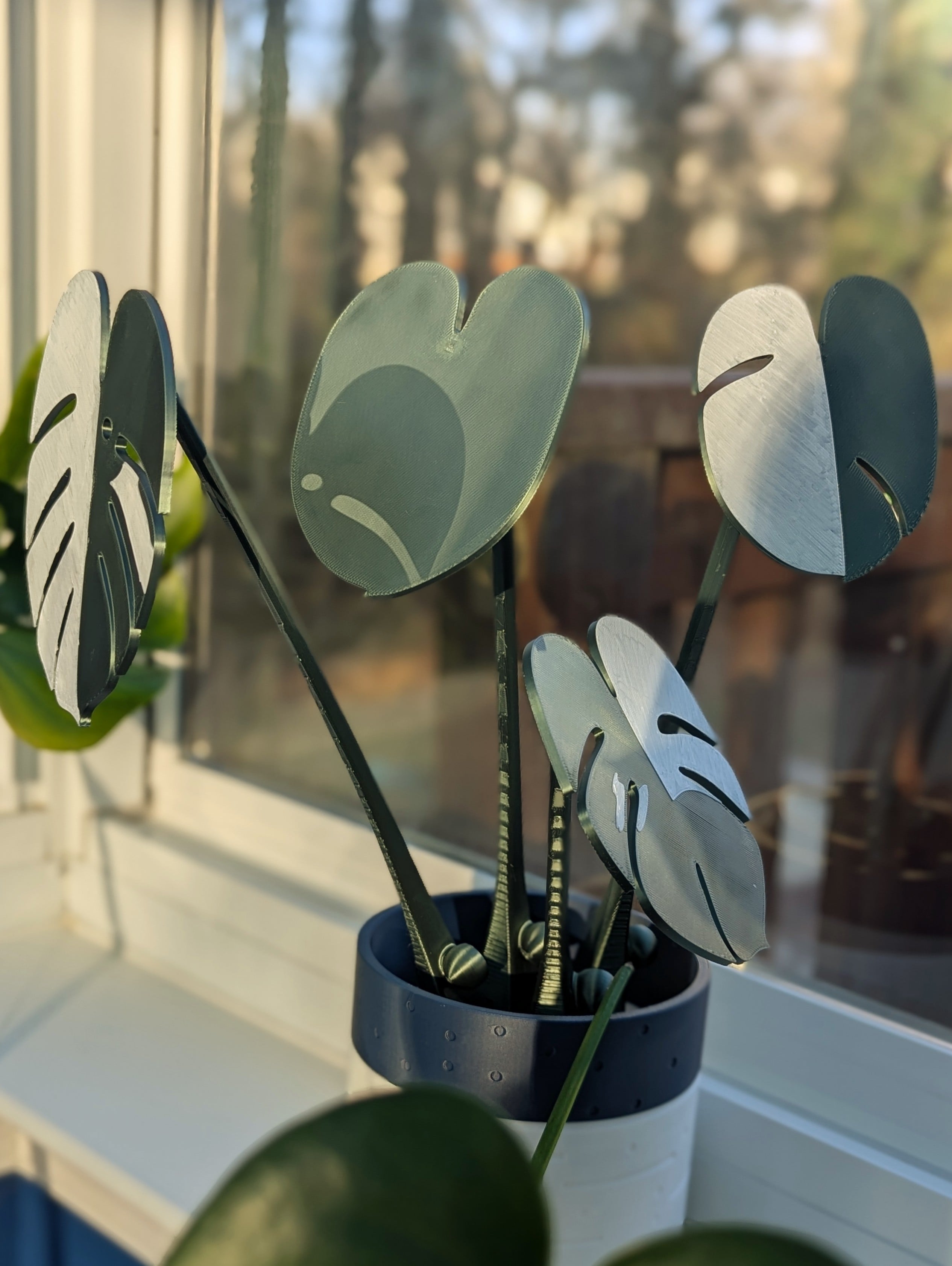 Had fun with the colors on this one and putting it next to my live Monstera 🌿