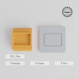 Rectangle Stamp Tile Set, 5 Sizes 20-40mm, For Clay, Cookies & Fondant, Perfect Geometry Shape Decor PRODUCT_1702 3d model