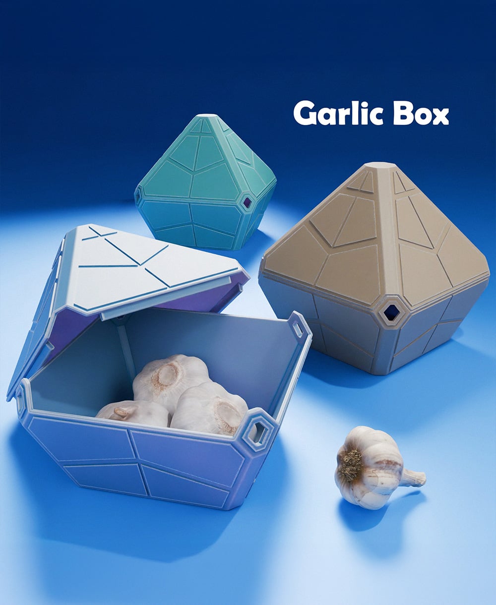 Geometric Garlic Box 3d model