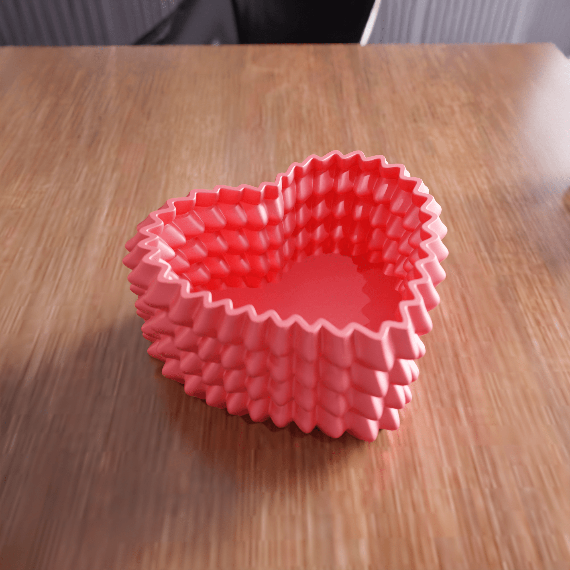 Parametric Textured Heart Box & Desk Organizer 3d model