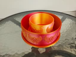 Cancer Ribbon with Angel Wings Planter Set 3d model