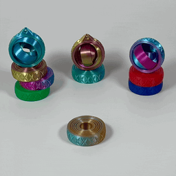 Anti Stress Fidget Gyroscope Spinner Keychain Print in Place 3d model