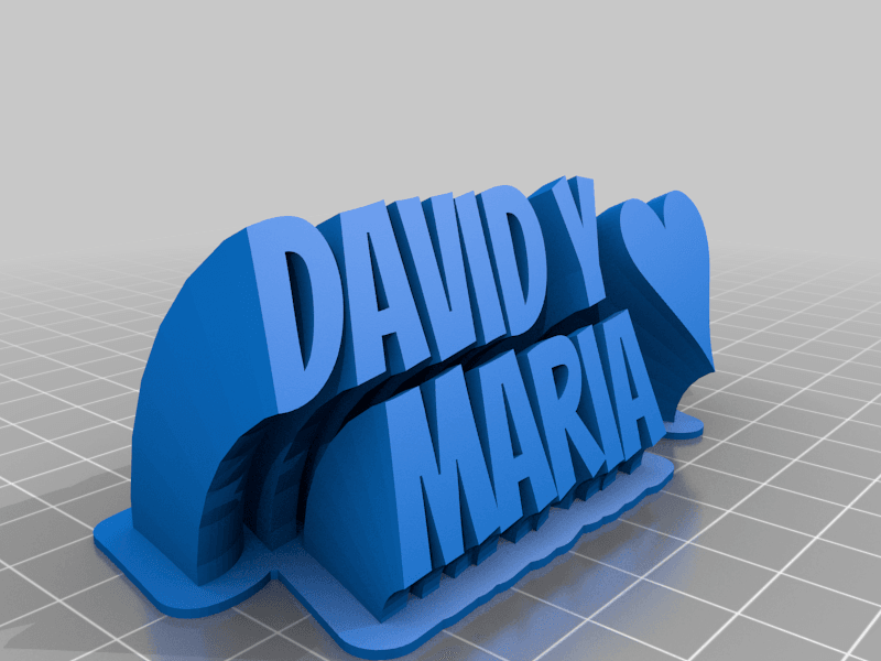 My Customized Sweeping 2-line name plate (text) 3d model