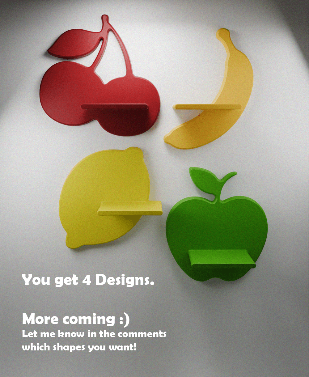 4x Fruit shelfs 3d model