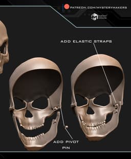 Skeletor mask with moveable jaw 3d model