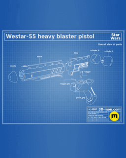 Westar-55 Heavy Blaster Pistol - Star Wars 3d model