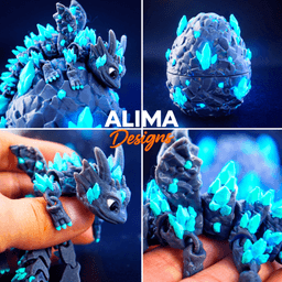 A new little crystal dragon awakens 3d model