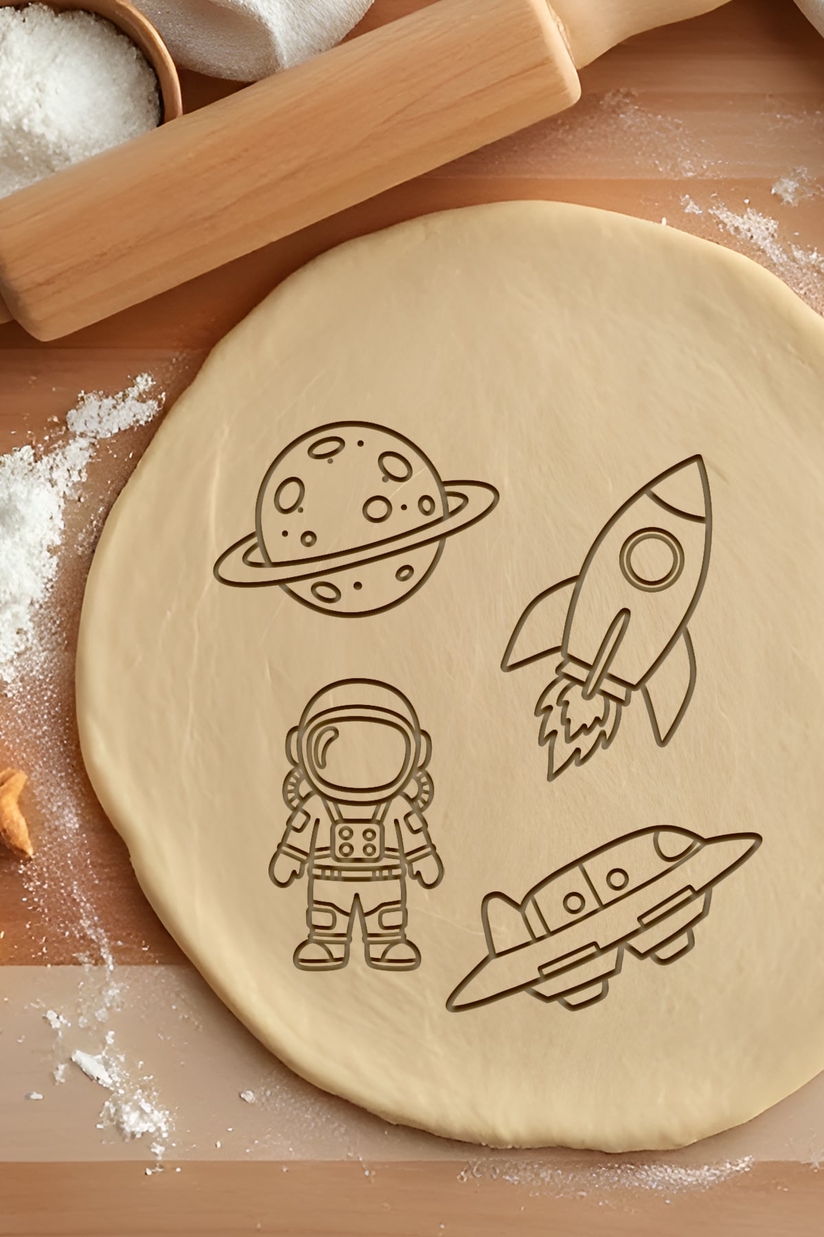 Space Set Cookie Cutter, Biscuit Cutter 3d model